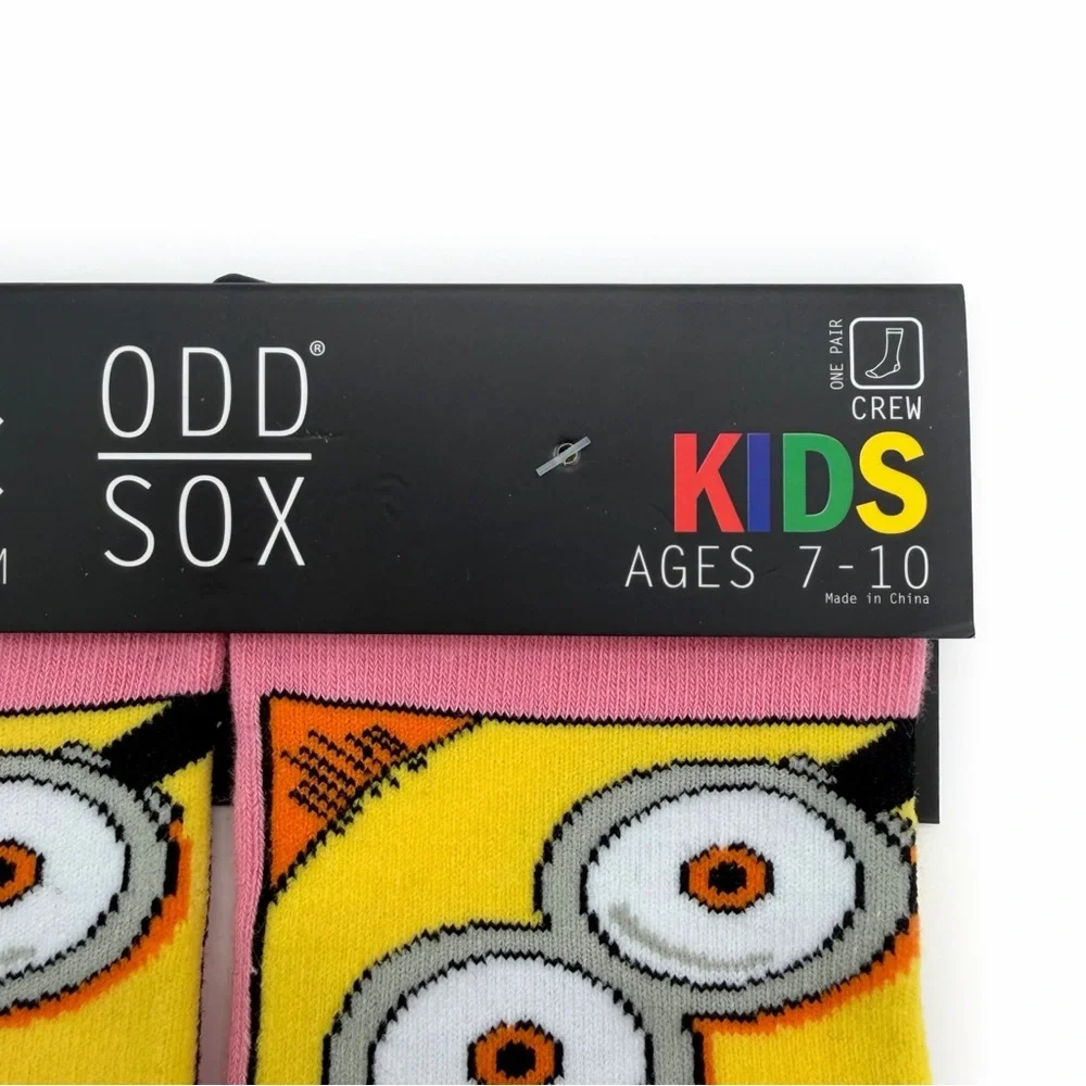 Odd Sox Minions Crew Socks Kids Boys Girls Pink Yellow Banana Fun Gift Movie